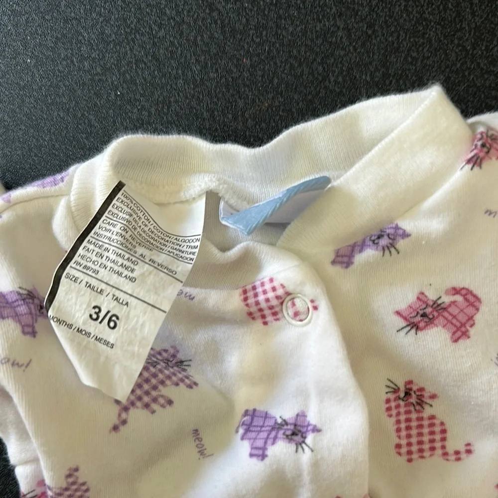 Vitamins Baby White and Purple Footies One Piece 90’s